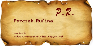Parczek Rufina névjegykártya
